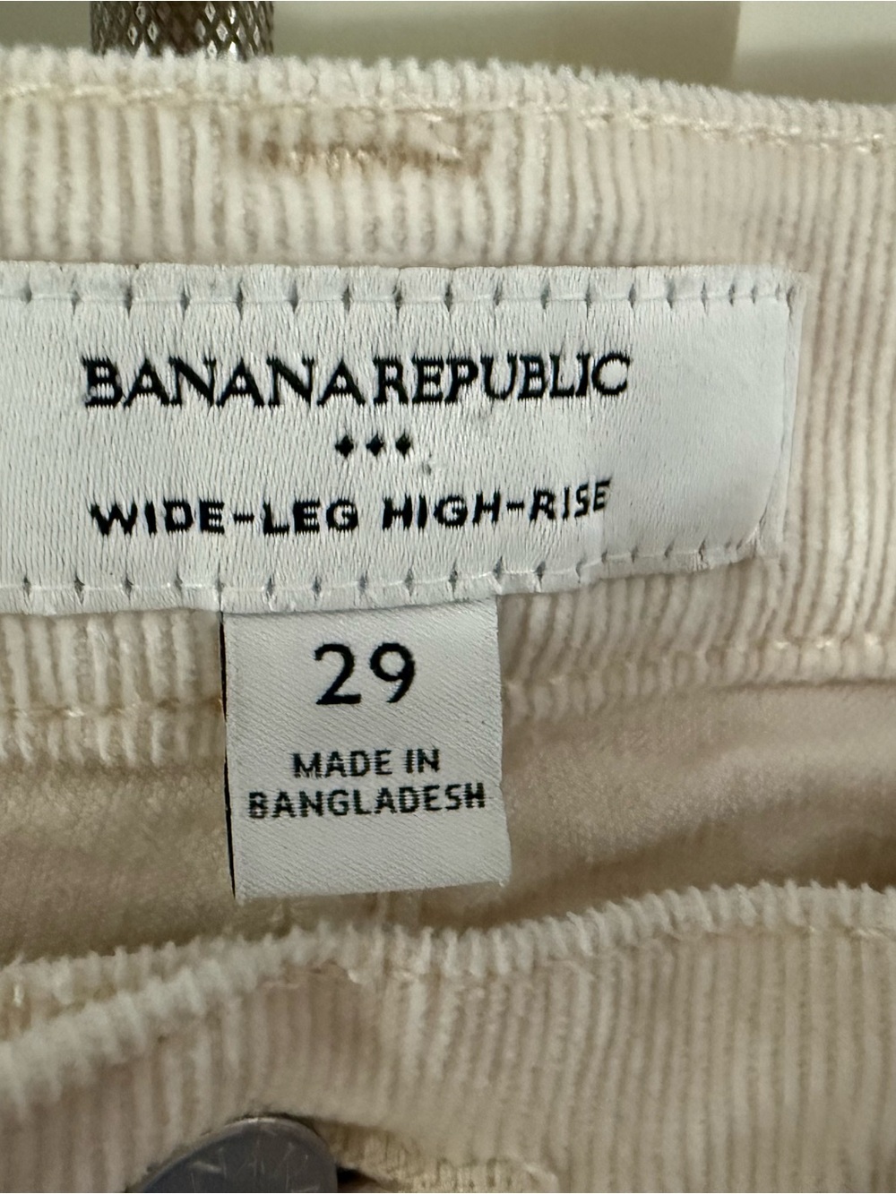 Banana Republic Women's Wide-Leg High-Rise Corduroy Pants — Cream